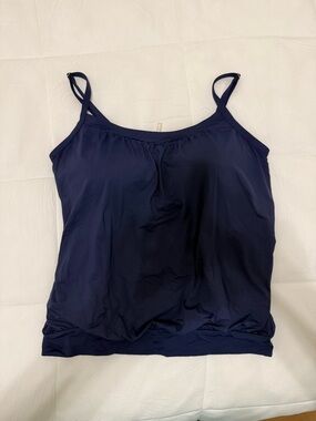 Lands' End Navy Blouson swim top 14
